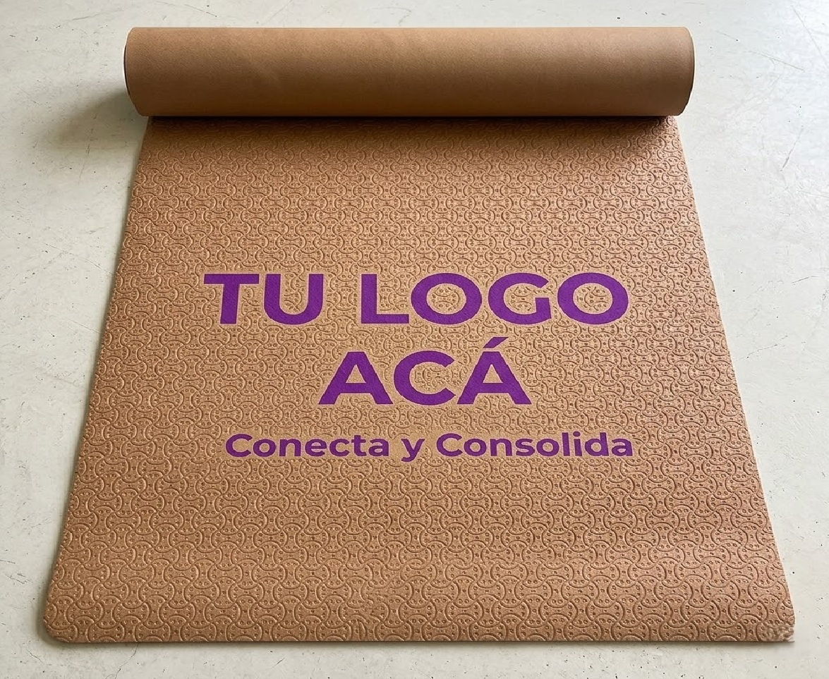 Tapete de yoga EVA personalizado con logo en serigrafía, foto real de producto